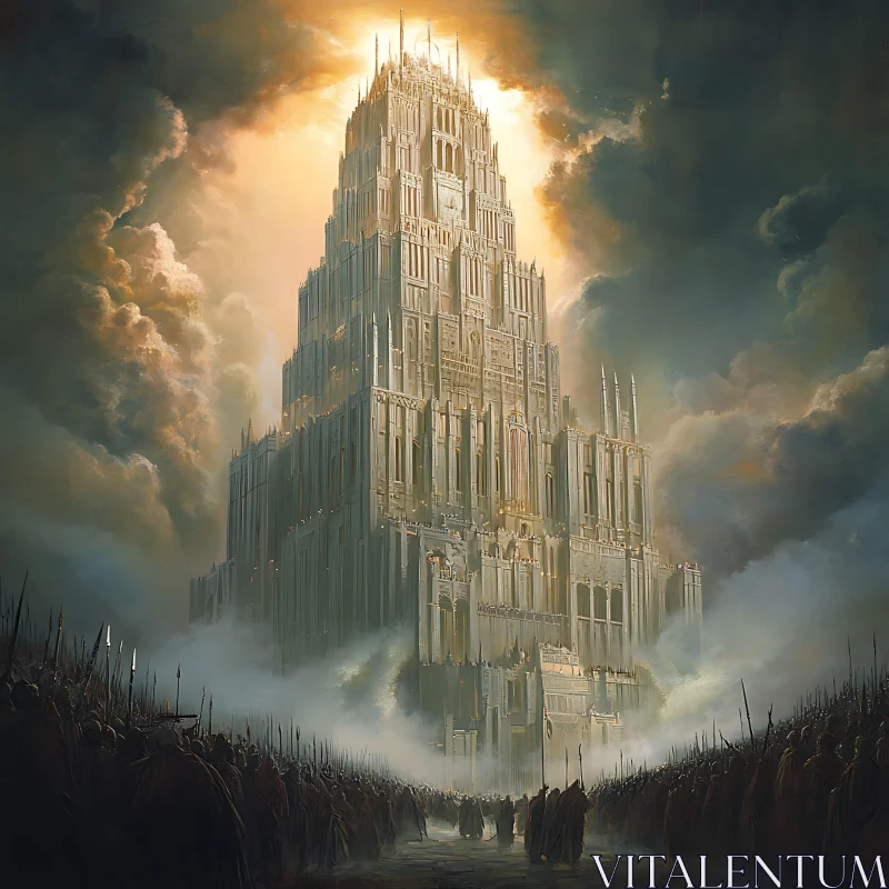 Epic Tower and Army Digital Painting