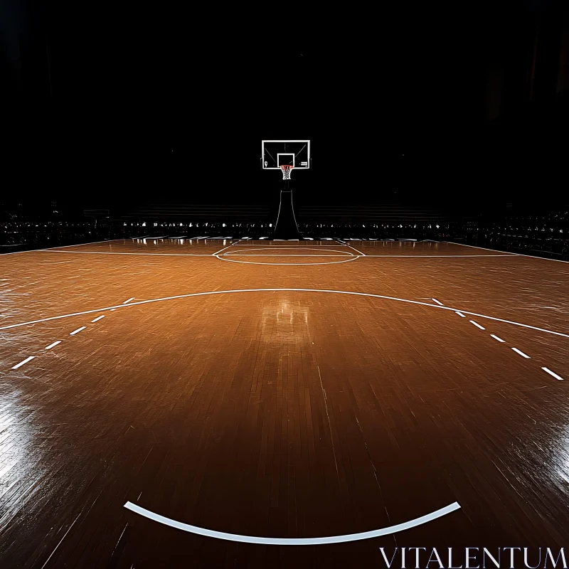 Empty Basketball Arena AI Image