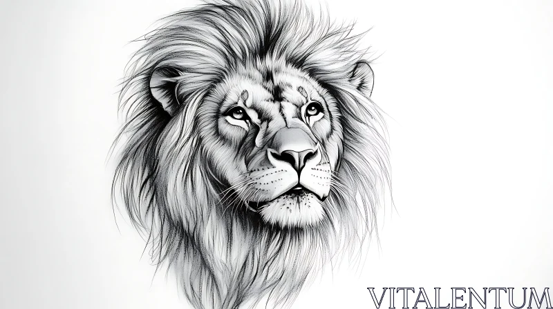 Monochrome Lion Illustration