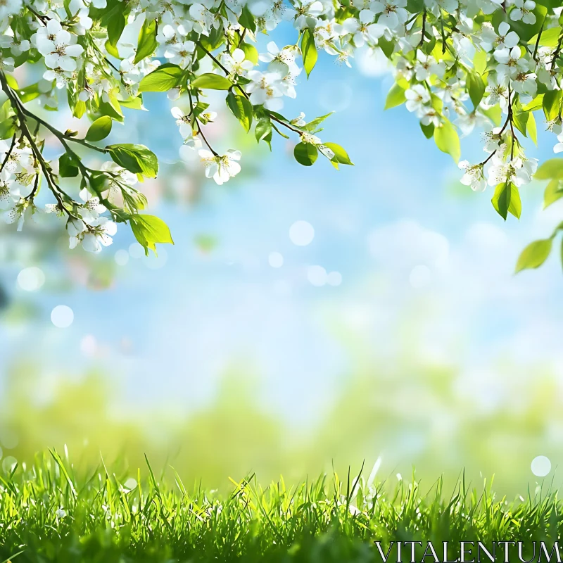 Springtime Blossom and Foliage Scene