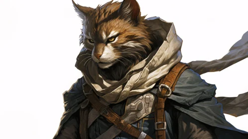 Armored Cat Warrior Illustration