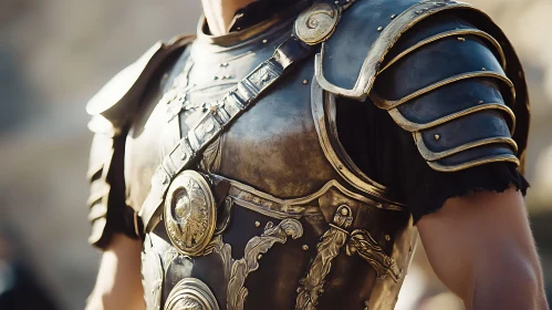Ornate Gold and Metal Armor Detail