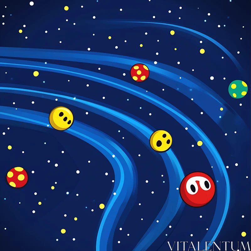 Whimsical Space Cartoon Art