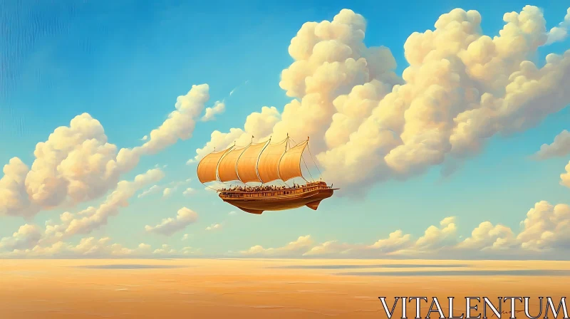 Airship Voyage Through the Clouds