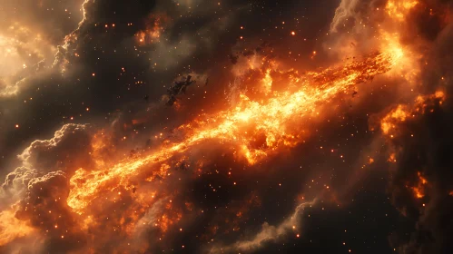 Fiery Nebula in Deep Space
