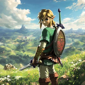 Link in Grassy Field