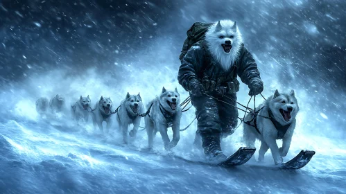 Winter Journey with Sled Dogs