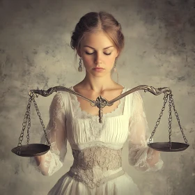 Lady Justice Portrait with Weighing Scale