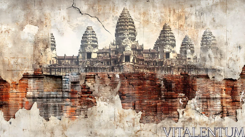 Weathered Angkor Wat Temple