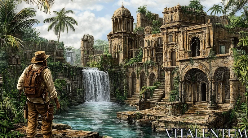 Ancient Ruins in Jungle Landscape