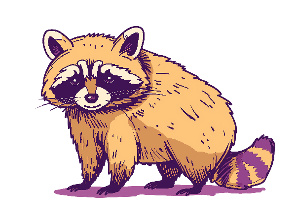 Cute Raccoon Cartoon Art
