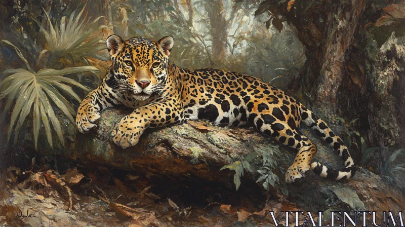 Jaguar in a Lush Forest Setting