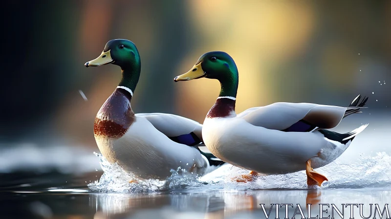 Pair of Ducks in Water