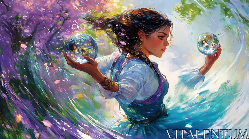 Crystal Gazer Portrait in Floral Hues