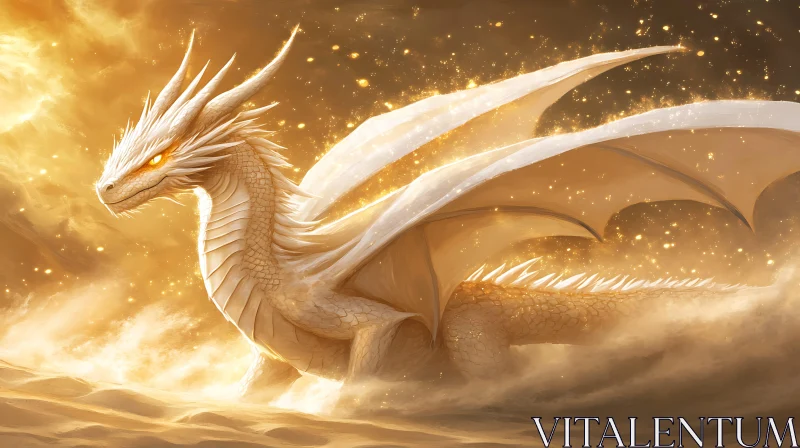 White Dragon in Golden Light