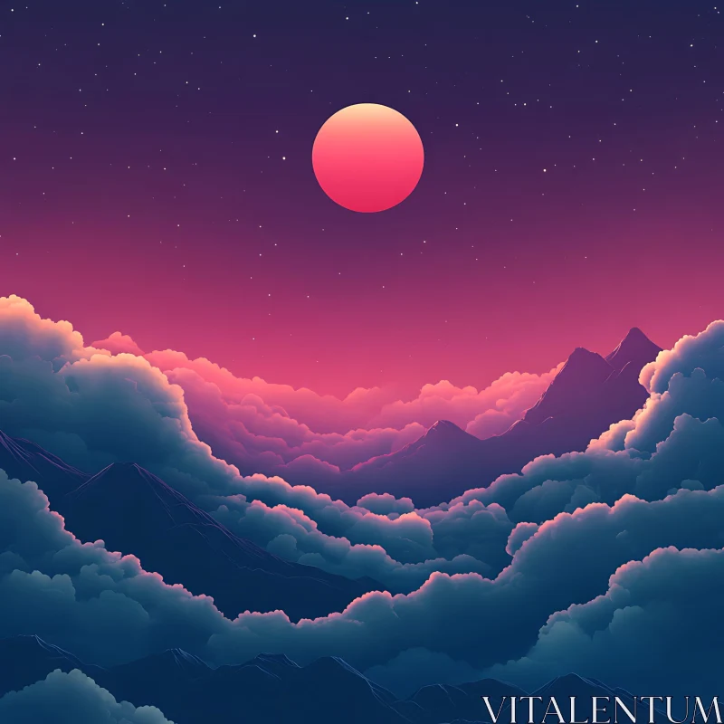 Tranquil Sunset Mountain View