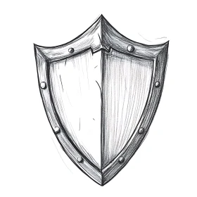 Protective Shield Sketch in Black and White