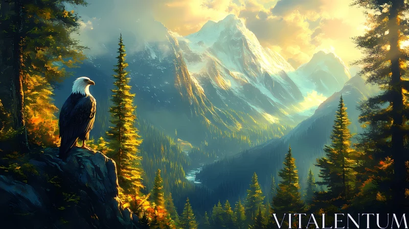 Eagle with Mountain View