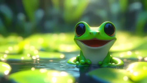 Happy Frog in Nature