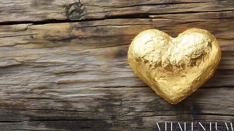 Heart of Gold on Weathered Plank