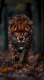 Wild Predator in Autumn Woods