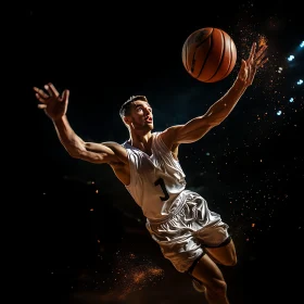 Athlete Jumping for Basketball