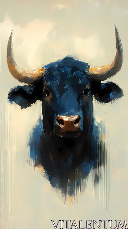 Bull Art with Bold Brushstrokes