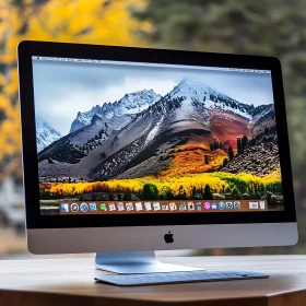 Sleek Desktop Computer on Wooden Desk