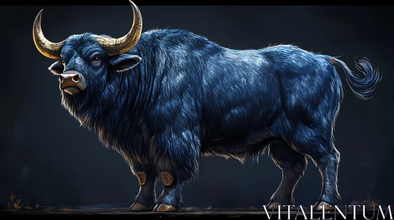 Blue Fur Bull Portrait
