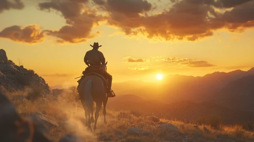 Western Rider at Golden Hour