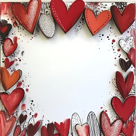 Abstract Heart Frame with Red and Black