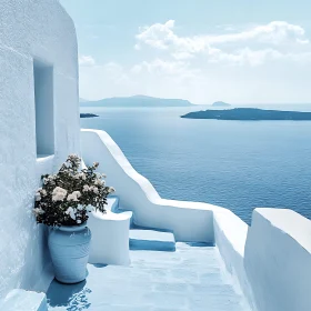 Island View: Serene Santorini Scene