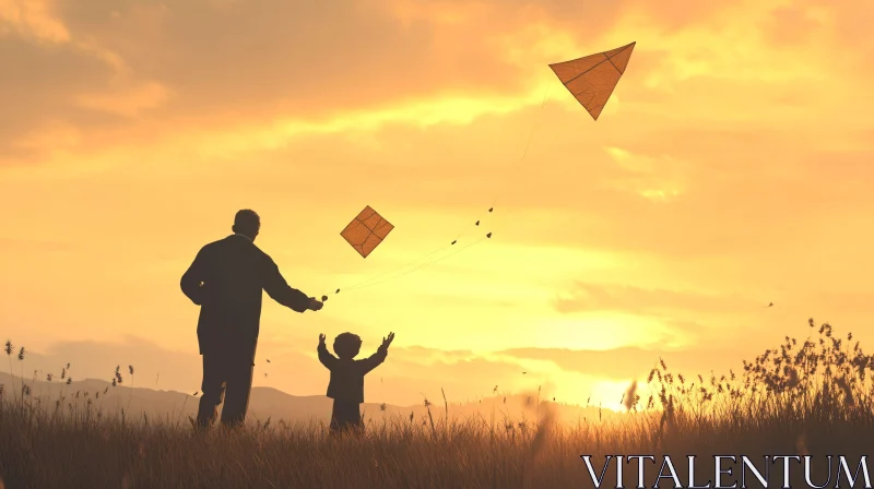 Sunset Kite Flying with Family