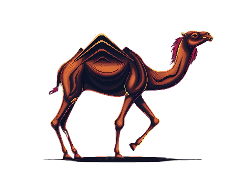Cartoon-style Vector Illustration of a Brown Camel