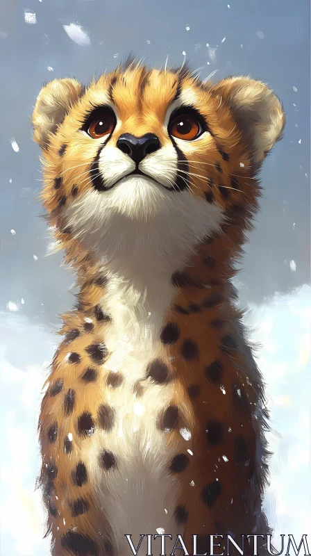 Curious Cheetah Cub AI Image