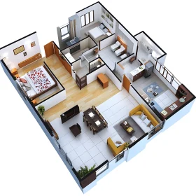 Modern Apartment Layout Visualization