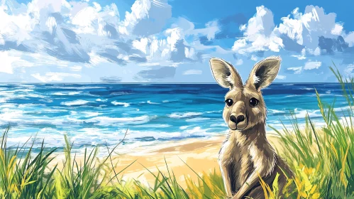 Kangaroo by the Ocean