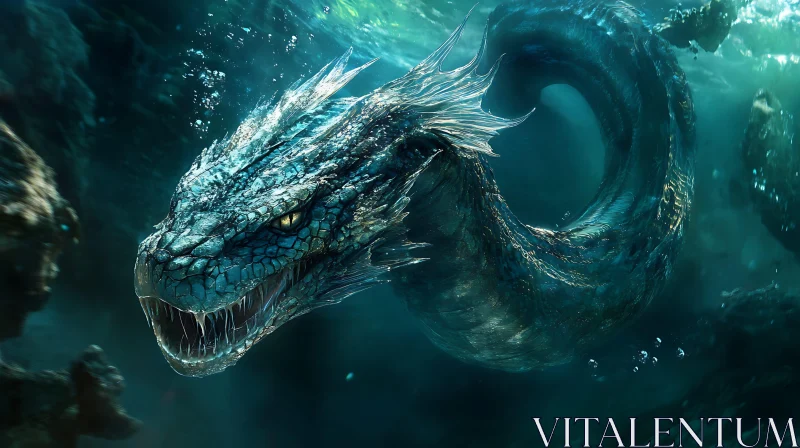 Aquatic Dragon in the Deep Sea