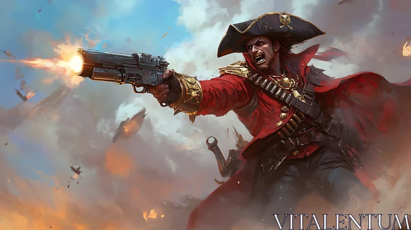 AI ART Steampunk Pirate Gunfight