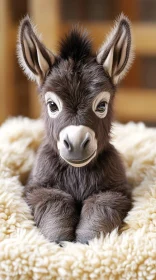 Young Donkey Resting Comfortably
