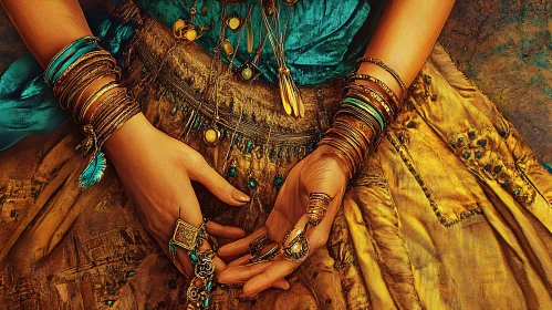 Hands with Bracelets and Rings