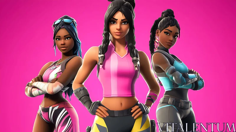 AI ART Strong Women of Fortnite Artwork