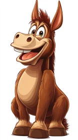 Smiling Donkey Cartoon Art