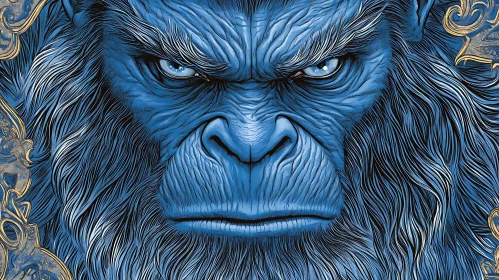 Yeti in Blue Hues Close-Up