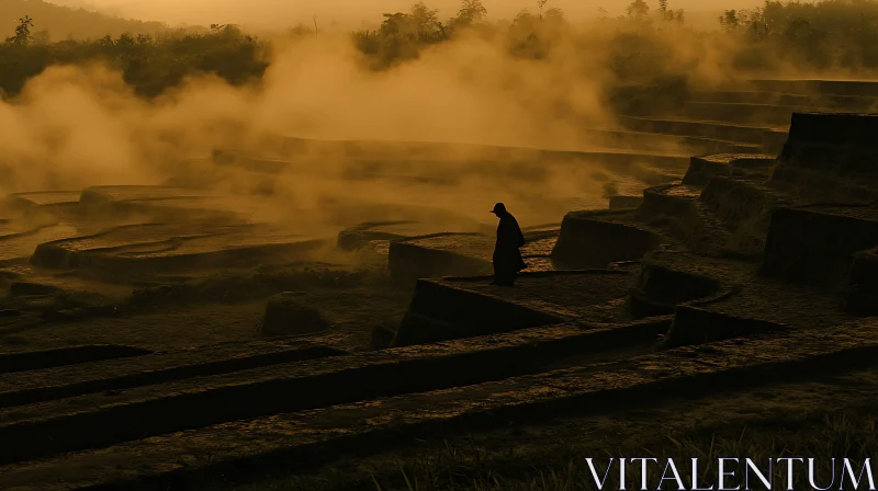 AI ART Ancient Terraces in the Golden Light