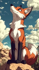 Illustration of a Curious Fox