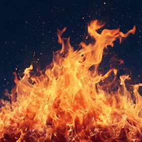 Swirling Flames with Dark Backdrop