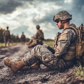 Soldier's Respite: A Moment of Reflection