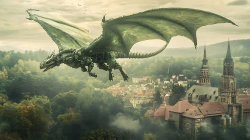 Dragon Flight over Ancient City