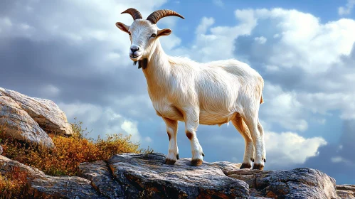 Goat Standing on Rocks